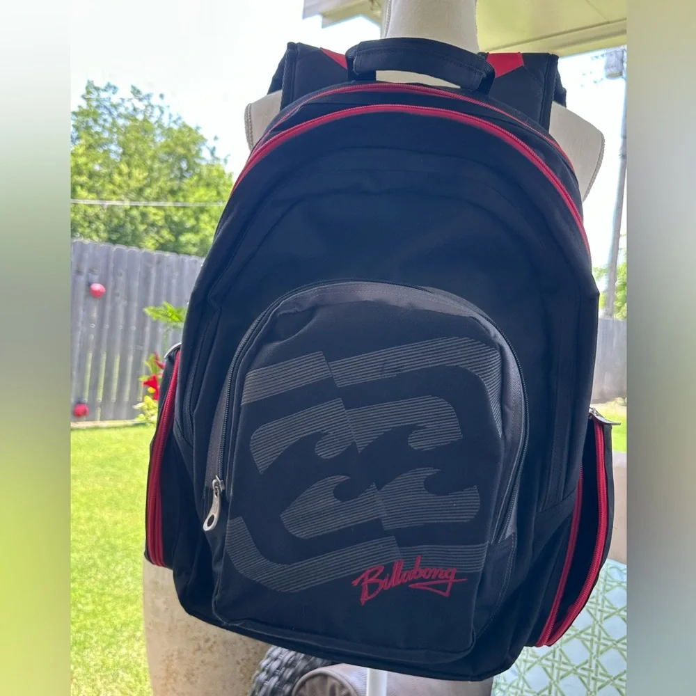 Billabong Black and Red Men's Backpack - Picture 2 of 12